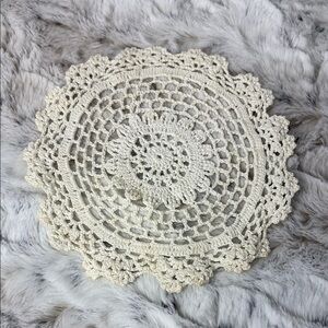 Vintage Ivory Crochet Doily 7”